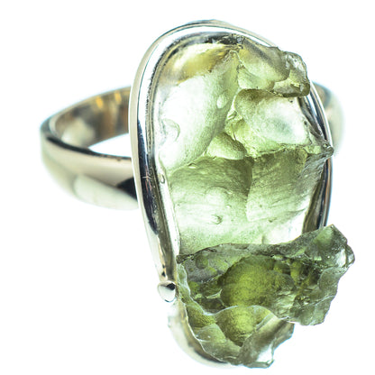 Czech Moldavite Rings handcrafted by Ana Silver Co - RING58175
