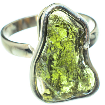 Czech Moldavite Rings handcrafted by Ana Silver Co - RING58176