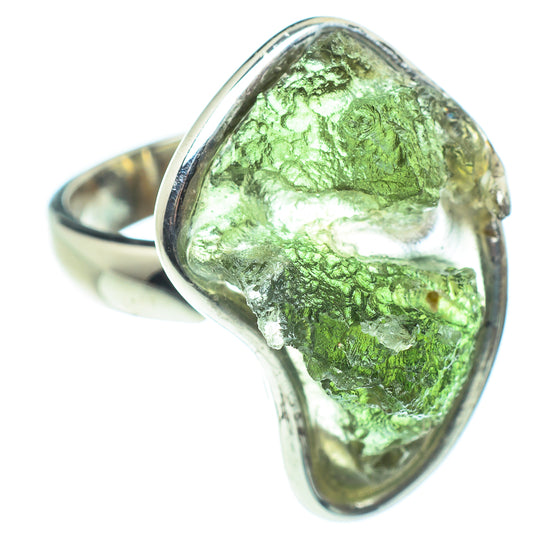 Czech Moldavite Rings handcrafted by Ana Silver Co - RING58178