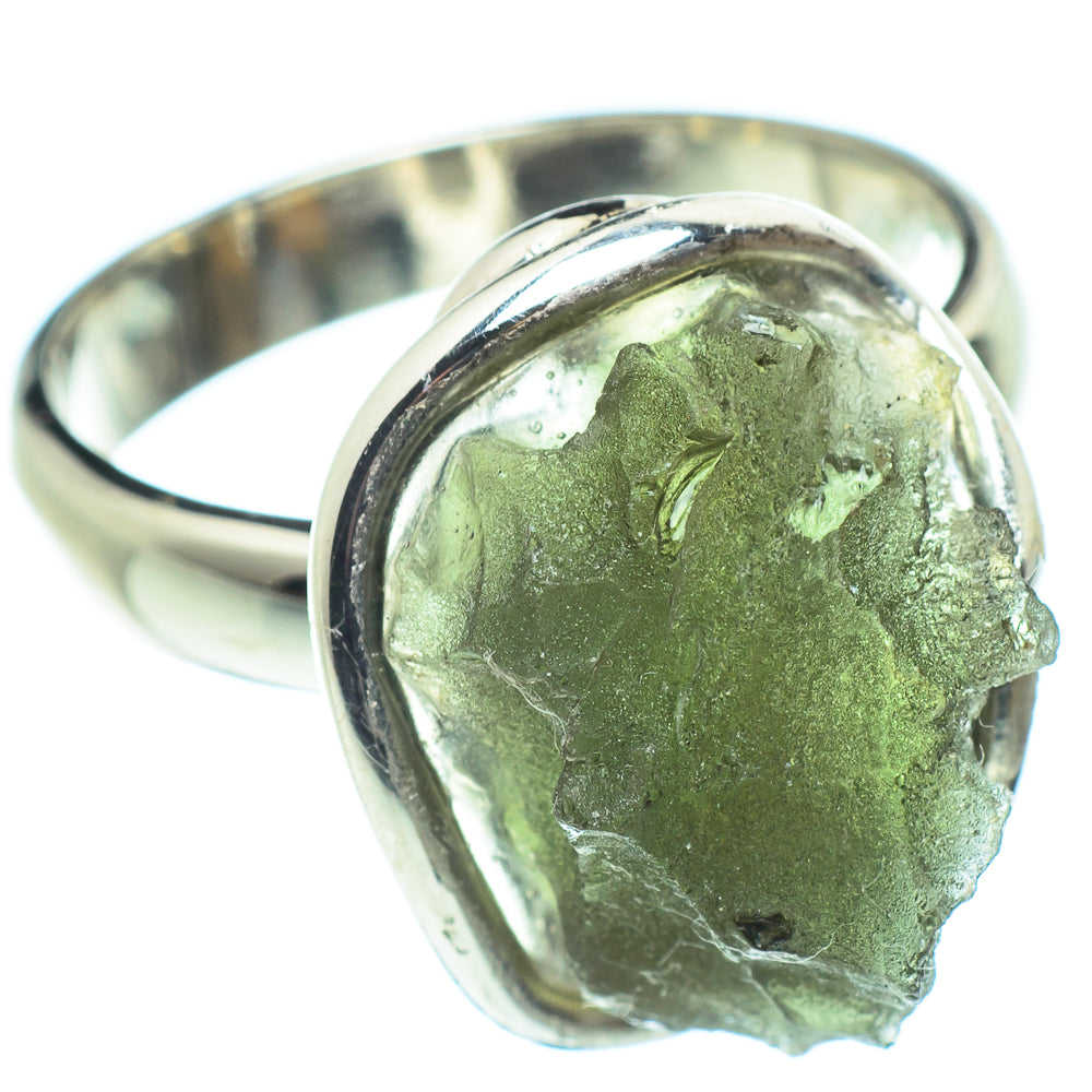 Czech Moldavite Rings handcrafted by Ana Silver Co - RING58179