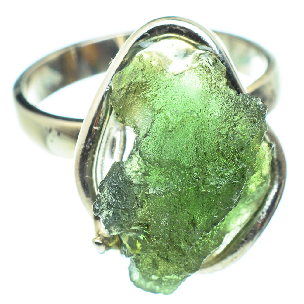 Czech Moldavite Rings handcrafted by Ana Silver Co - RING58180