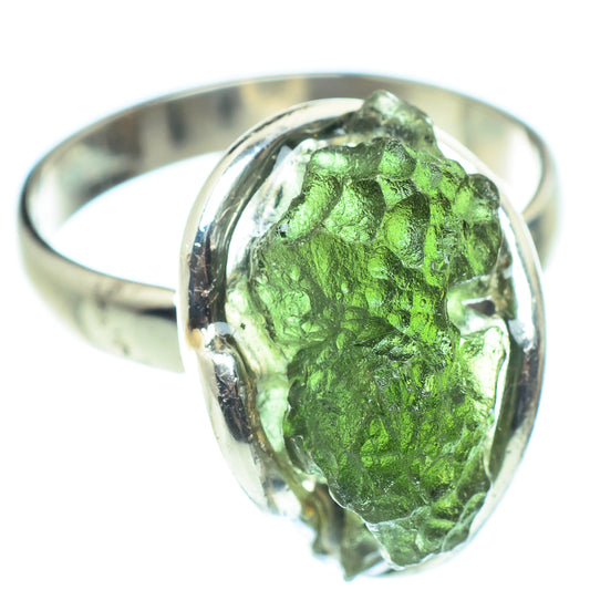 Czech Moldavite Rings handcrafted by Ana Silver Co - RING58182