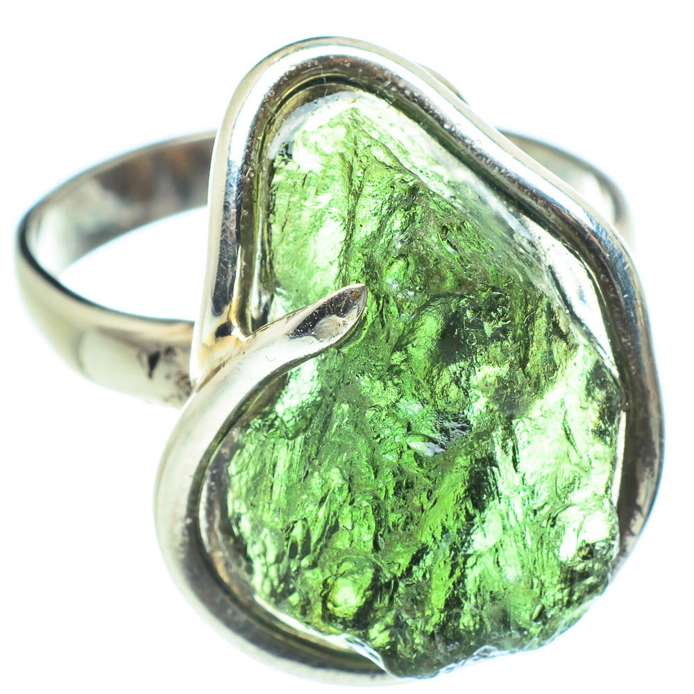 Czech Moldavite Rings handcrafted by Ana Silver Co - RING58183