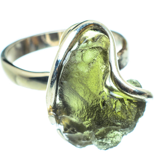 Czech Moldavite Rings handcrafted by Ana Silver Co - RING58184