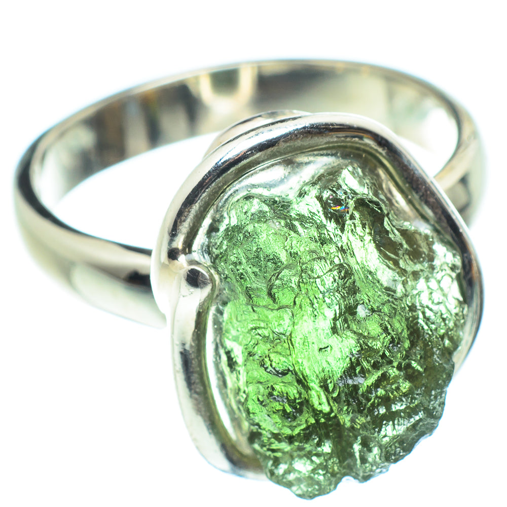 Czech Moldavite Rings handcrafted by Ana Silver Co - RING58185