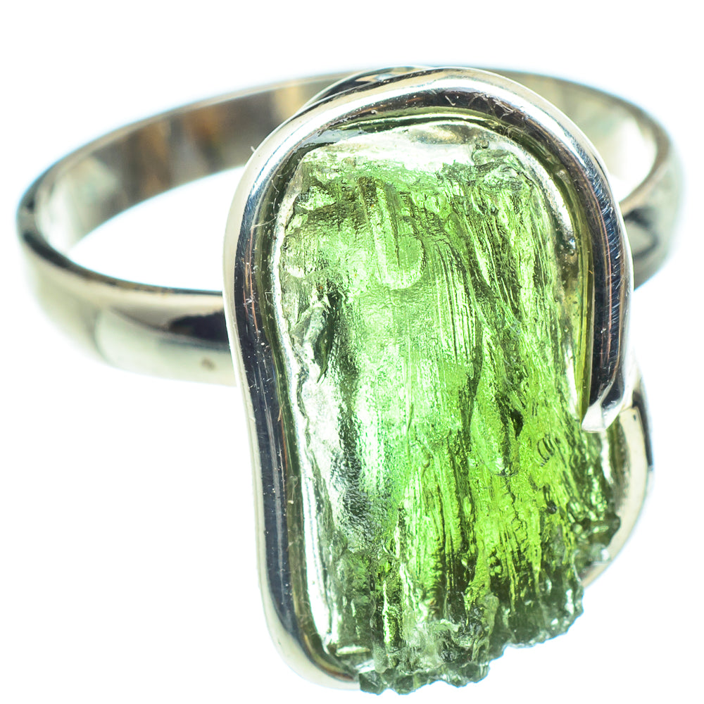 Czech Moldavite Rings handcrafted by Ana Silver Co - RING58186