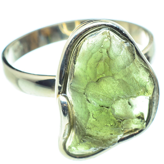 Czech Moldavite Rings handcrafted by Ana Silver Co - RING58187