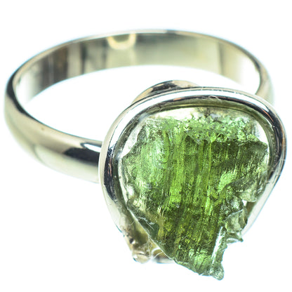 Czech Moldavite Rings handcrafted by Ana Silver Co - RING58188