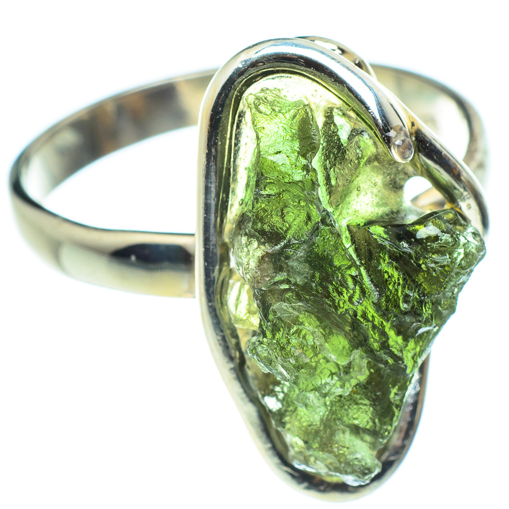 Czech Moldavite Rings handcrafted by Ana Silver Co - RING58189