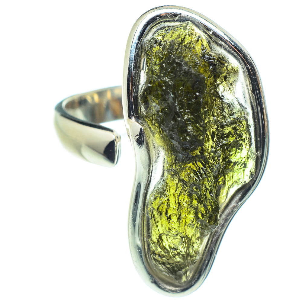 Czech Moldavite Rings handcrafted by Ana Silver Co - RING58190