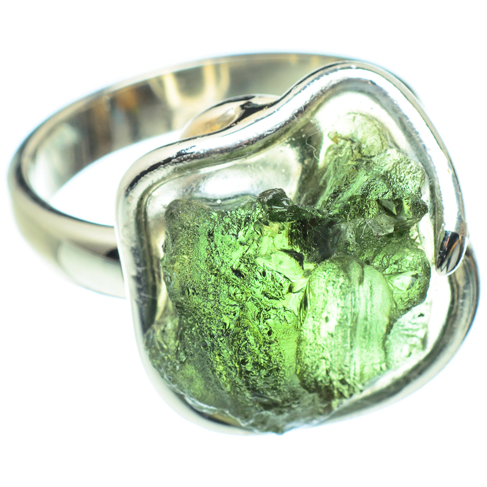 Czech Moldavite Rings handcrafted by Ana Silver Co - RING58191