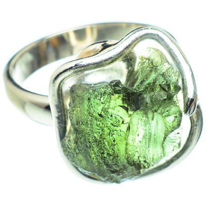 Czech Moldavite Rings handcrafted by Ana Silver Co - RING58191