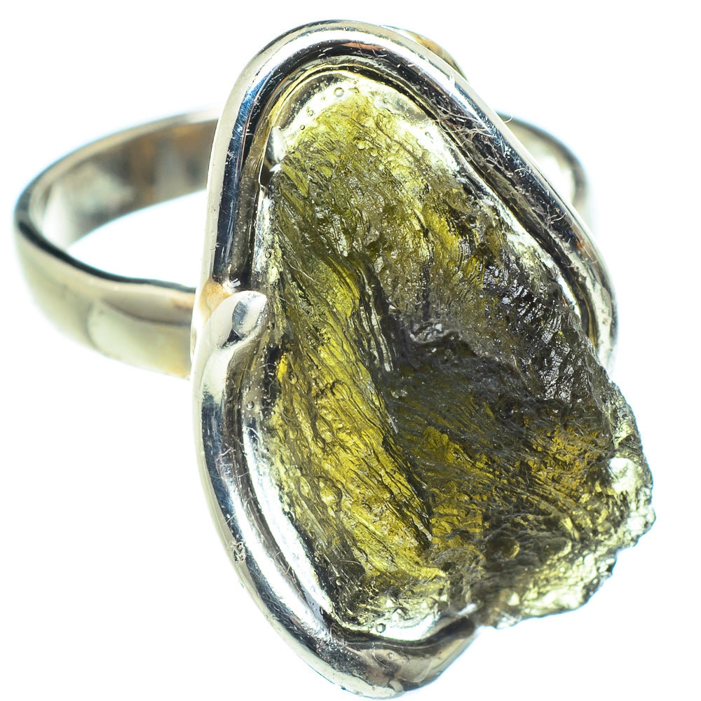 Czech Moldavite Rings handcrafted by Ana Silver Co - RING58192