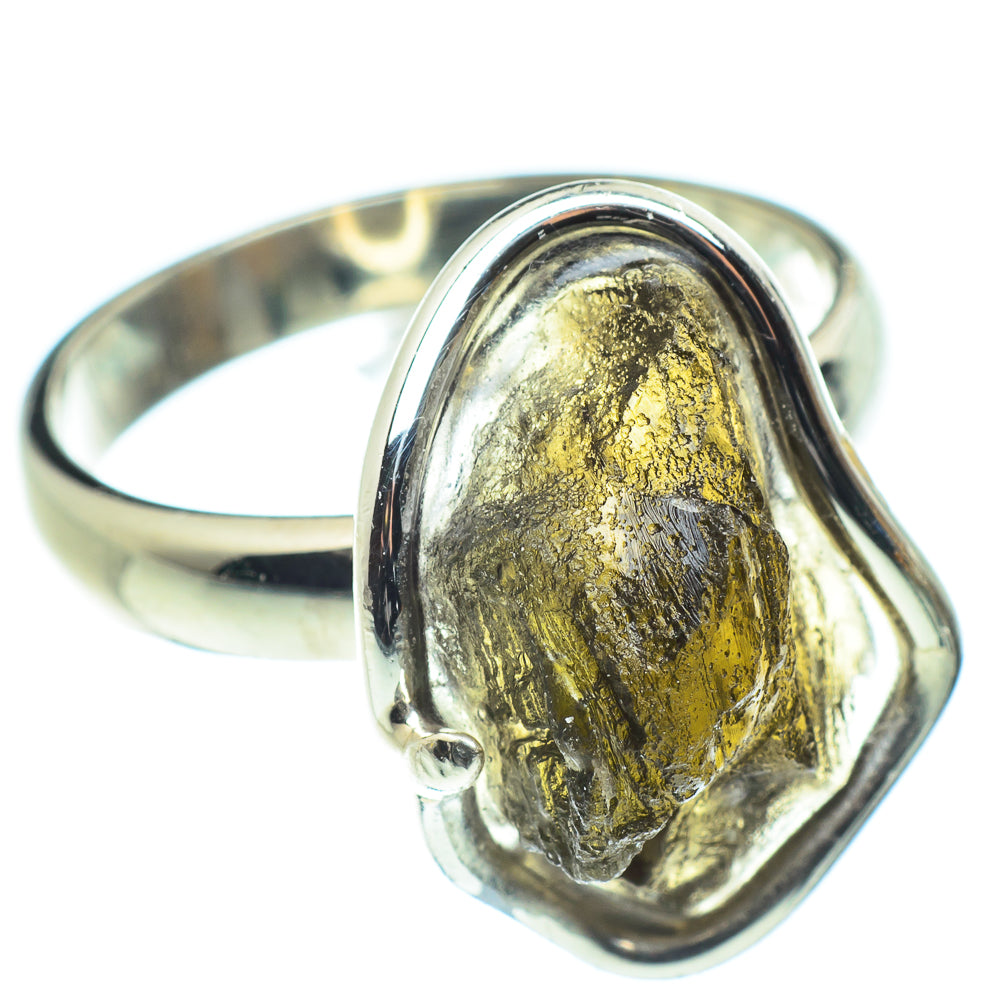 Czech Moldavite Rings handcrafted by Ana Silver Co - RING58196
