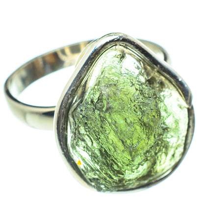 Czech Moldavite Rings handcrafted by Ana Silver Co - RING58197