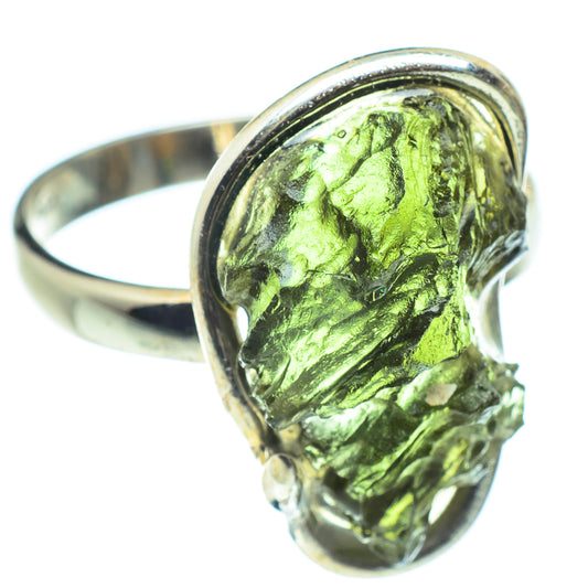 Czech Moldavite Rings handcrafted by Ana Silver Co - RING58198