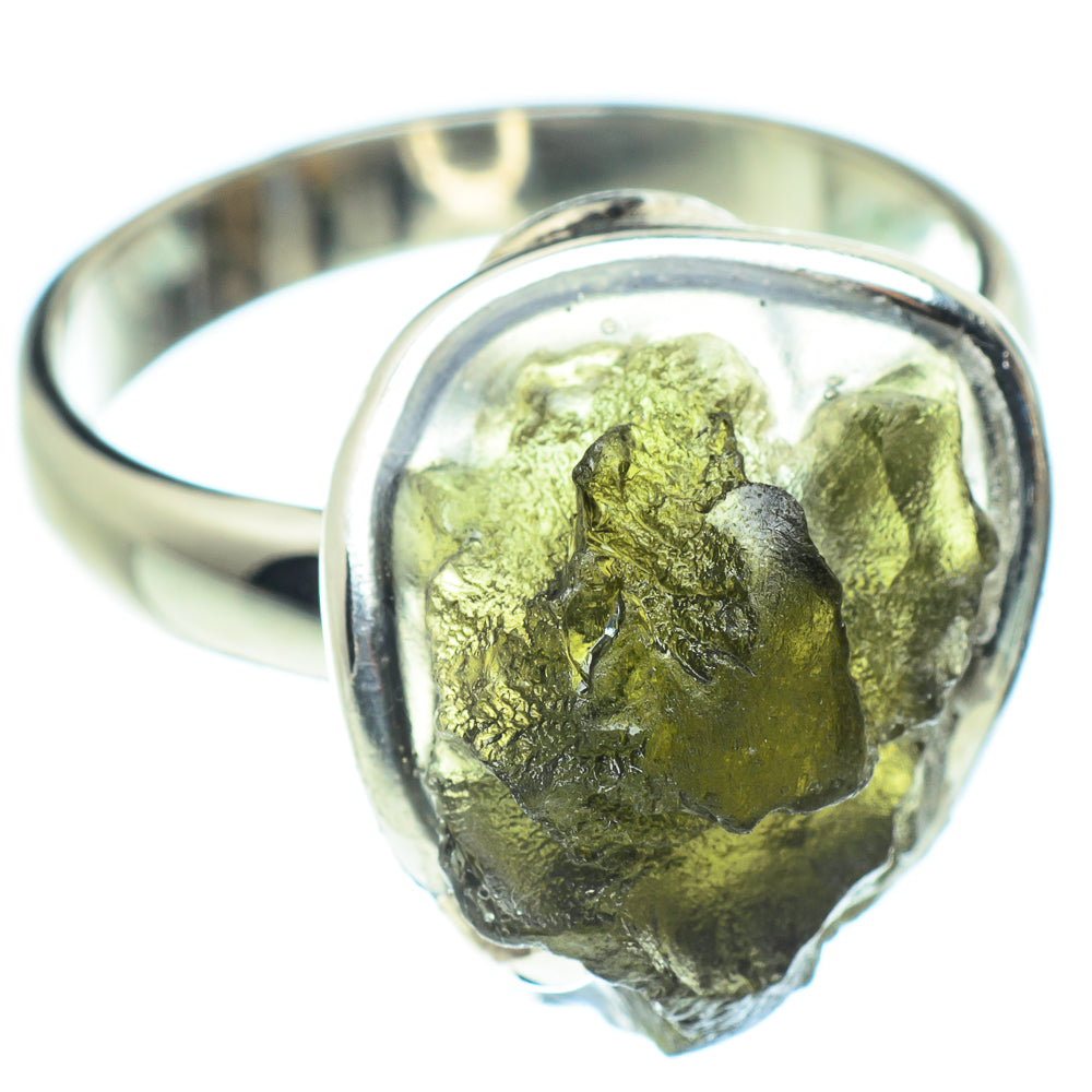 Czech Moldavite Rings handcrafted by Ana Silver Co - RING58200