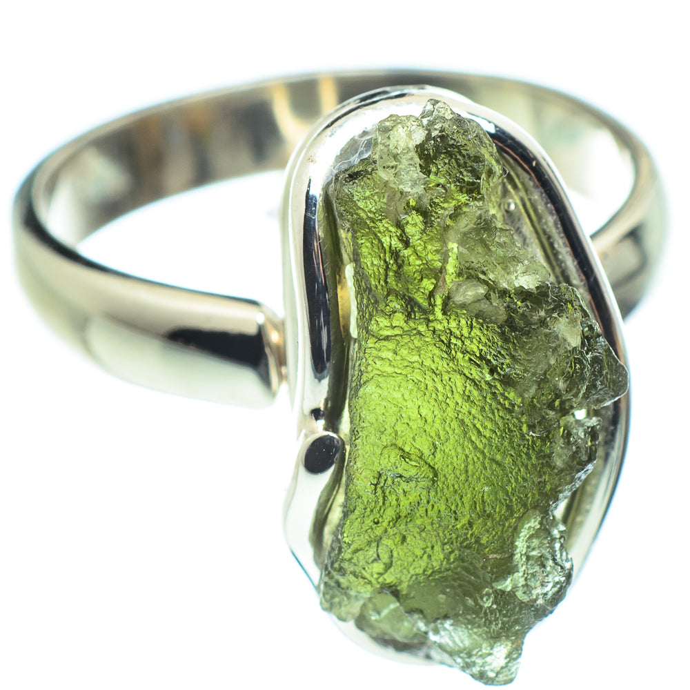 Czech Moldavite Rings handcrafted by Ana Silver Co - RING58203