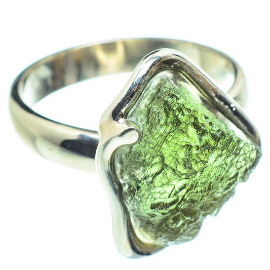 Czech Moldavite Rings handcrafted by Ana Silver Co - RING58204