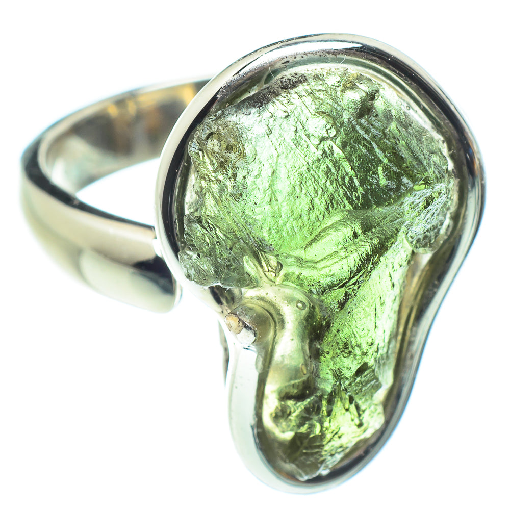 Czech Moldavite Rings handcrafted by Ana Silver Co - RING58207