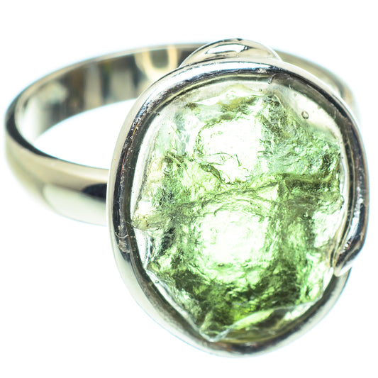 Czech Moldavite Rings handcrafted by Ana Silver Co - RING58210