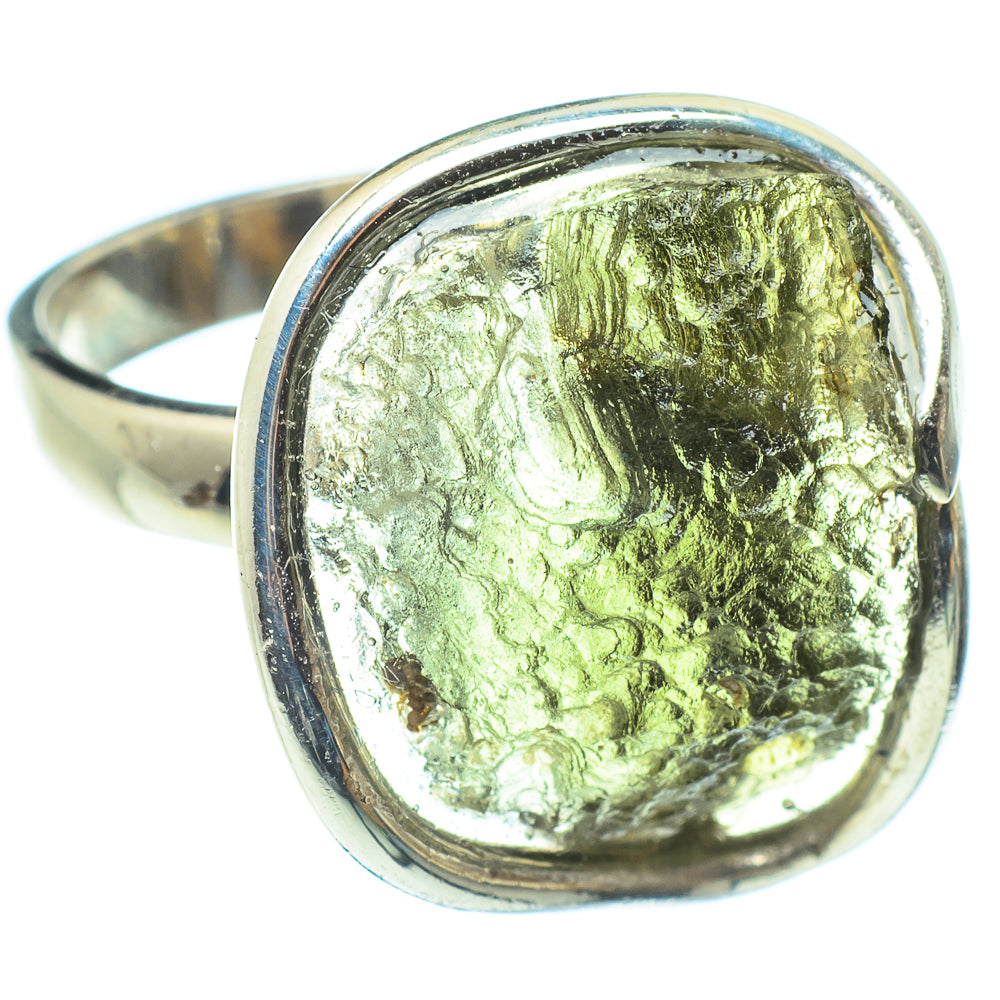 Czech Moldavite Rings handcrafted by Ana Silver Co - RING58212