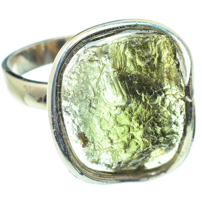 Czech Moldavite Rings handcrafted by Ana Silver Co - RING58212