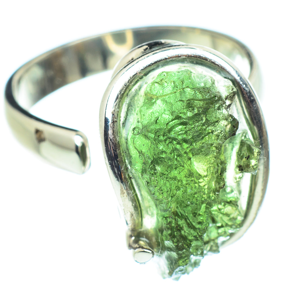 Czech Moldavite Rings handcrafted by Ana Silver Co - RING58214