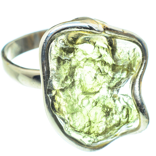 Czech Moldavite Rings handcrafted by Ana Silver Co - RING58216