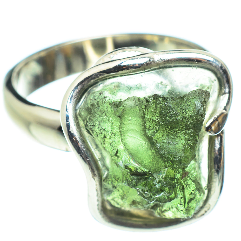 Czech Moldavite Rings handcrafted by Ana Silver Co - RING58217