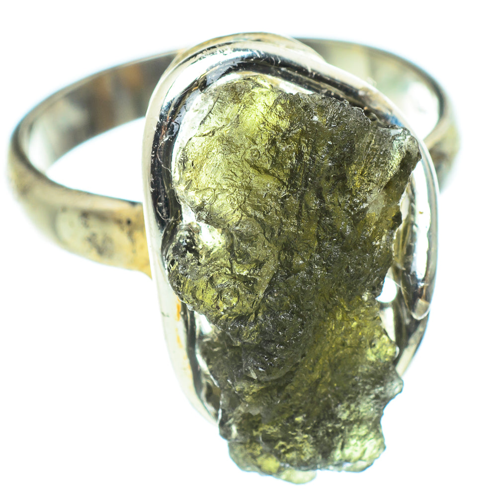 Czech Moldavite Rings handcrafted by Ana Silver Co - RING58218