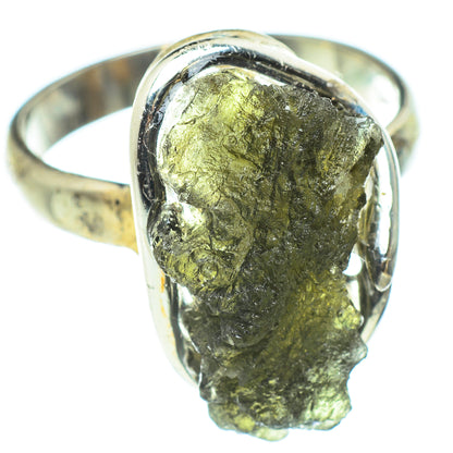 Czech Moldavite Rings handcrafted by Ana Silver Co - RING58218