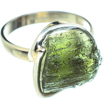 Czech Moldavite Rings handcrafted by Ana Silver Co - RING58219