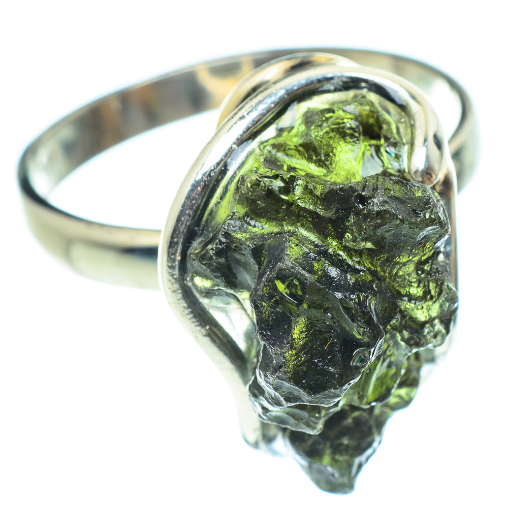 Czech Moldavite Rings handcrafted by Ana Silver Co - RING58221