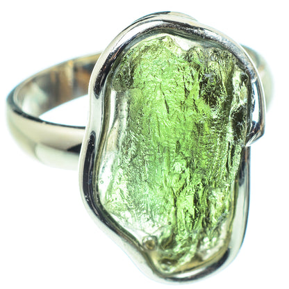 Czech Moldavite Rings handcrafted by Ana Silver Co - RING58223