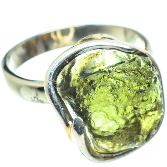 Czech Moldavite Rings handcrafted by Ana Silver Co - RING58226