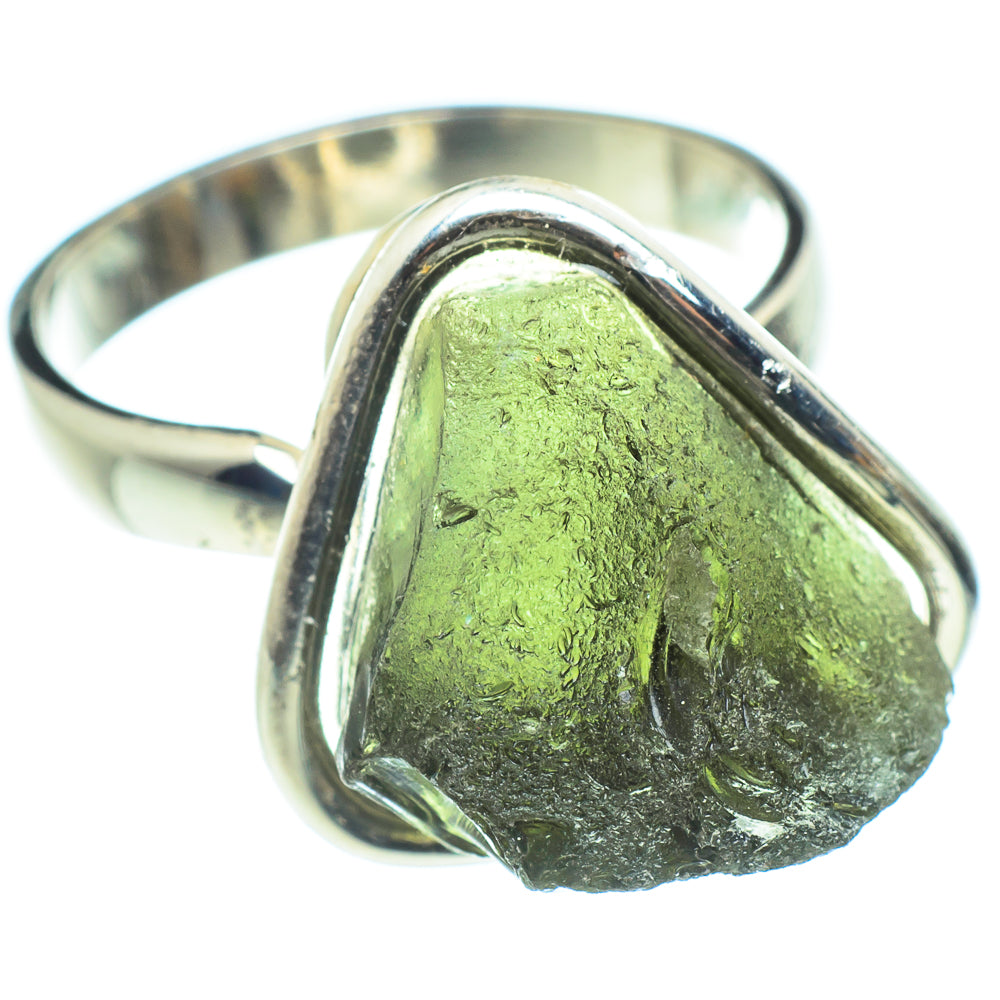 Czech Moldavite Rings handcrafted by Ana Silver Co - RING58229