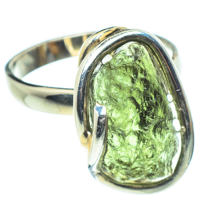 Czech Moldavite Rings handcrafted by Ana Silver Co - RING58230