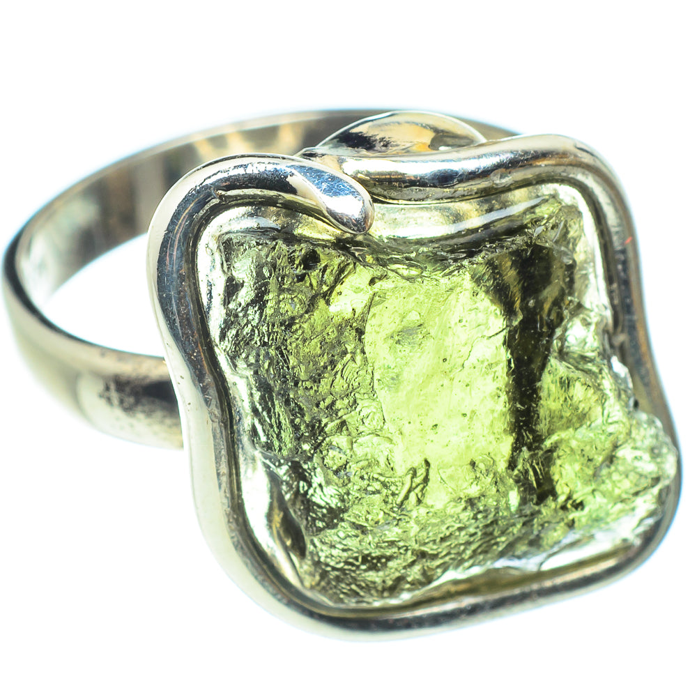 Czech Moldavite Rings handcrafted by Ana Silver Co - RING58231