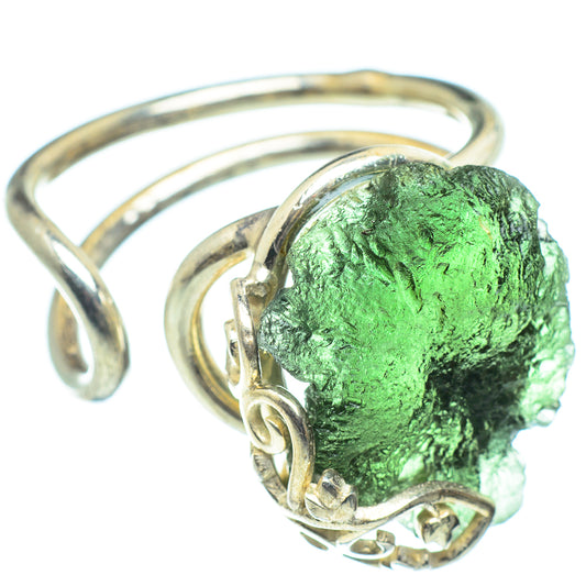 Czech Moldavite Rings handcrafted by Ana Silver Co - RING58234