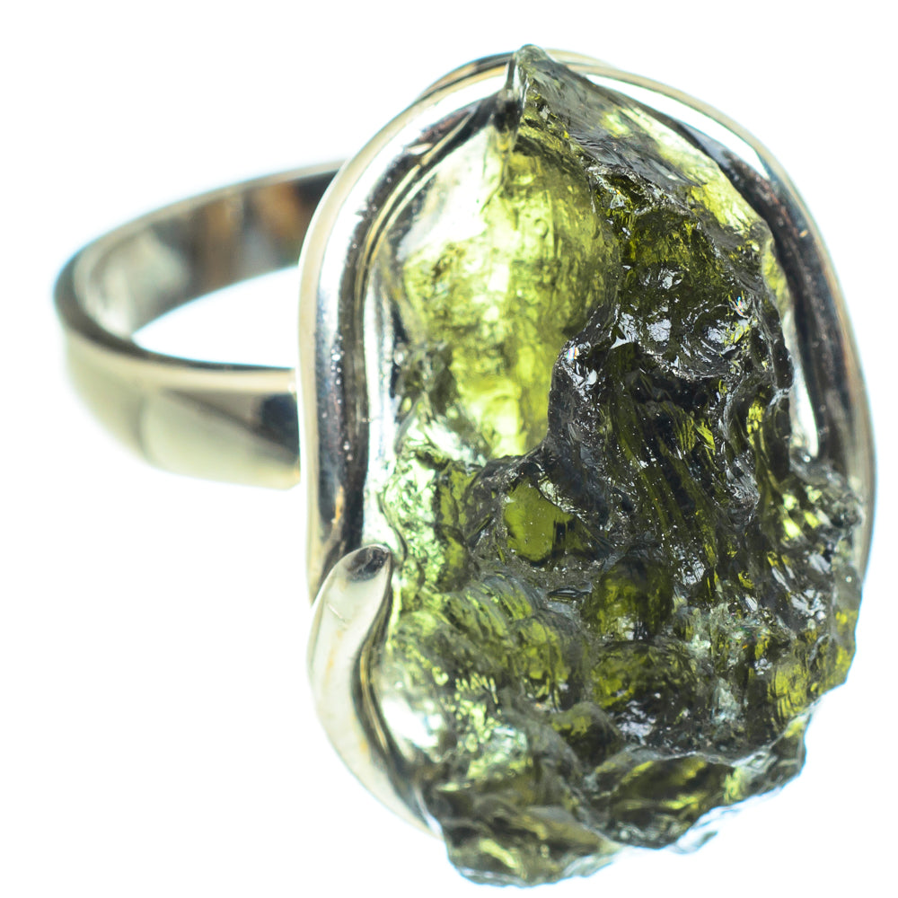 Czech Moldavite Rings handcrafted by Ana Silver Co - RING58235