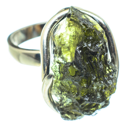 Czech Moldavite Rings handcrafted by Ana Silver Co - RING58235