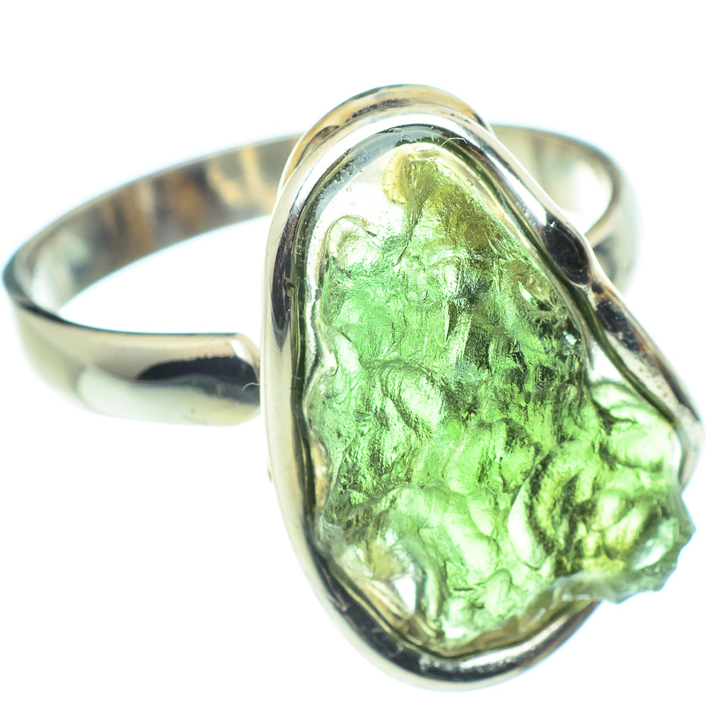Czech Moldavite Rings handcrafted by Ana Silver Co - RING58236