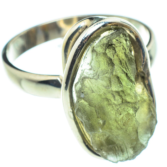 Czech Moldavite Rings handcrafted by Ana Silver Co - RING58238