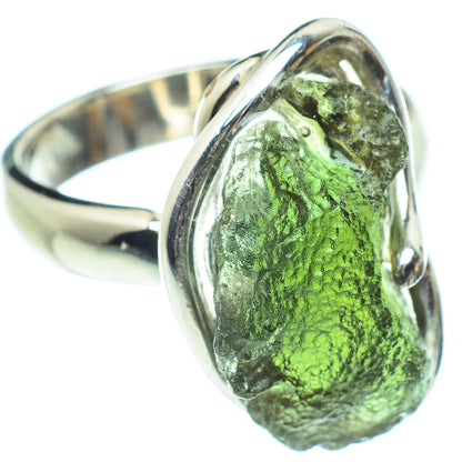 Czech Moldavite Rings handcrafted by Ana Silver Co - RING58239