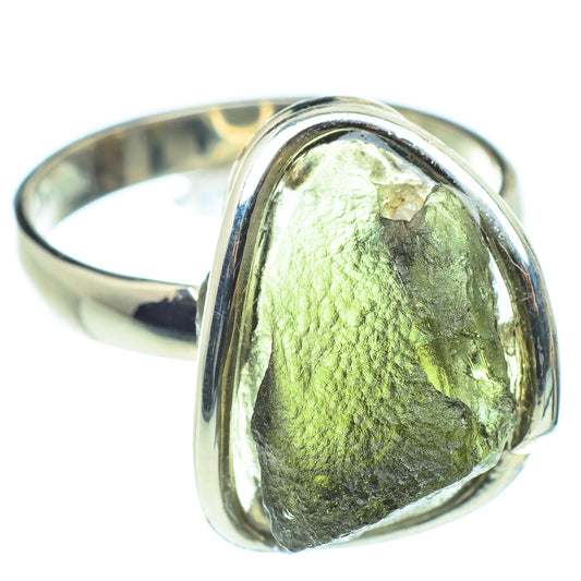 Czech Moldavite Rings handcrafted by Ana Silver Co - RING58240