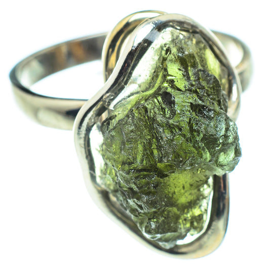 Czech Moldavite Rings handcrafted by Ana Silver Co - RING58241