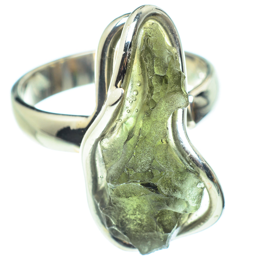 Czech Moldavite Rings handcrafted by Ana Silver Co - RING58242