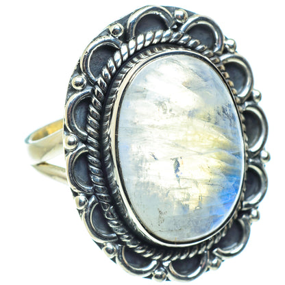 Rainbow Moonstone Rings handcrafted by Ana Silver Co - RING58447