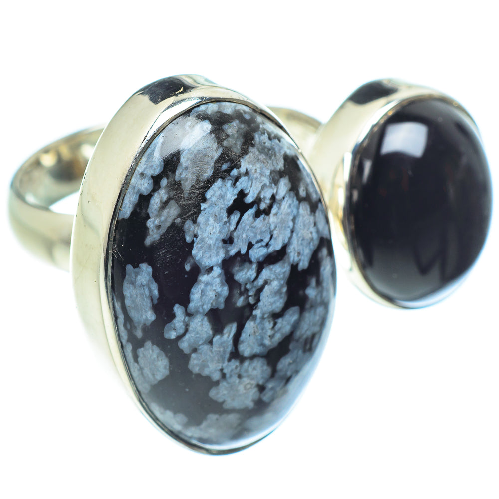 Snowflake Obsidian Rings handcrafted by Ana Silver Co - RING58458